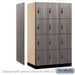 Salsbury 15" Wide Premier Wood Locker - Four Tier - 3 Wide - 6 Feet High - 24" Deep - Skyline Walnut - Resettable Combination Locks - Sweatfully