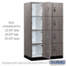 Salsbury 15" Wide Premier Wood Locker - Four Tier - 3 Wide - 6 Feet High - 24" Deep - Skyline Walnut - Resettable Combination Locks - Sweatfully