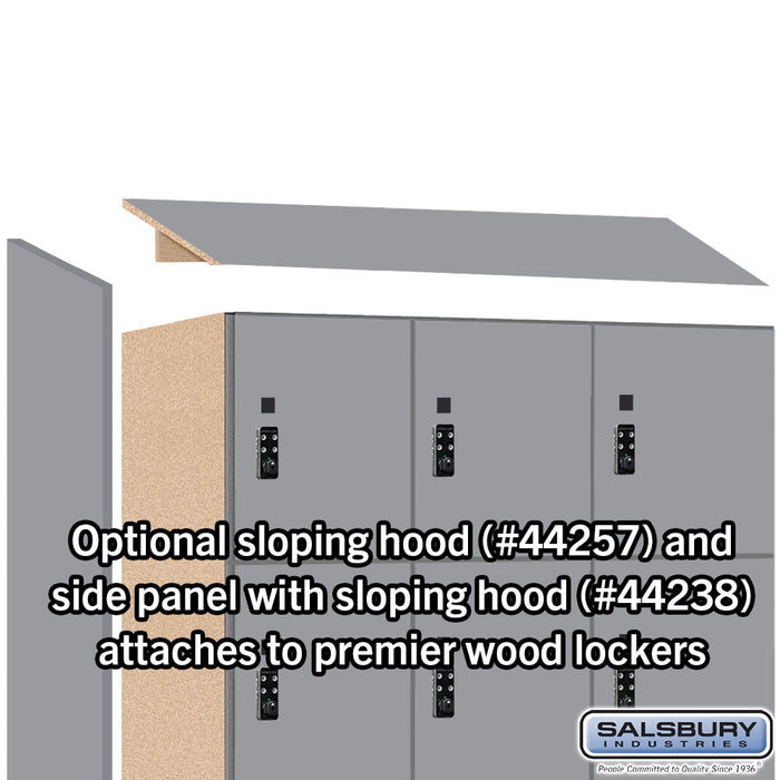 Salsbury 15" Wide Premier Wood Locker - Four Tier - 3 Wide - 6 Feet High - 24" Deep - Winter Fog - Resettable Combination Locks - Sweatfully