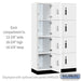 Salsbury 15" Wide Premier Wood Locker - Four Tier - 3 Wide - 6 Feet High - 18" Deep - Arctic White - Electronic Locks - Sweatfully