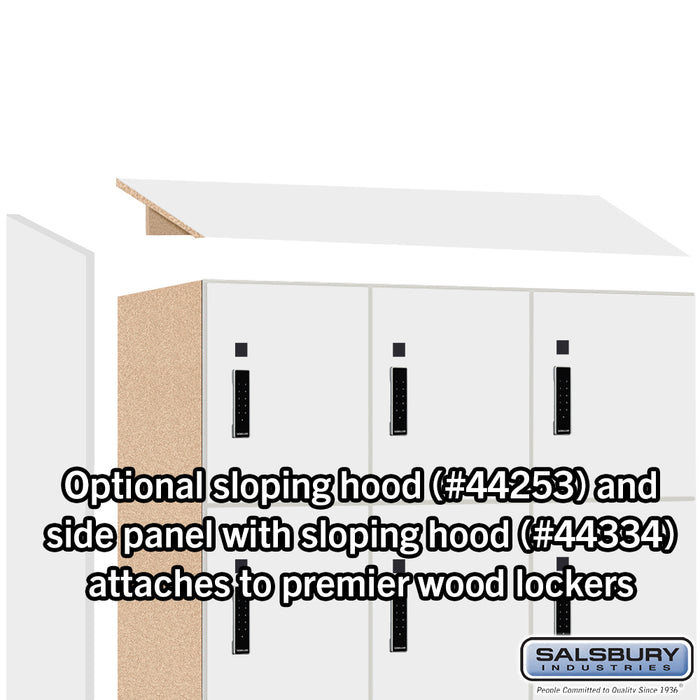 Salsbury 15" Wide Premier Wood Locker - Four Tier - 3 Wide - 6 Feet High - 18" Deep - Arctic White - Electronic Locks - Sweatfully