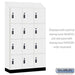 Salsbury 15" Wide Premier Wood Locker - Four Tier - 3 Wide - 6 Feet High - 18" Deep - Arctic White - Resettable Combination Locks - Sweatfully