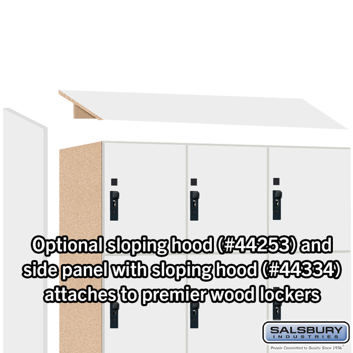 Salsbury 15" Wide Premier Wood Locker - Four Tier - 3 Wide - 6 Feet High - 18" Deep - Arctic White - Hasps - Sweatfully