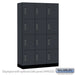 Salsbury 15" Wide Premier Wood Locker - Four Tier - 3 Wide - 6 Feet High - 18" Deep - Carbon Mesh - Electronic Locks - Sweatfully