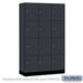 Salsbury 15" Wide Premier Wood Locker - Four Tier - 3 Wide - 6 Feet High - 18" Deep - Carbon Mesh - Resettable Combination Locks - Sweatfully