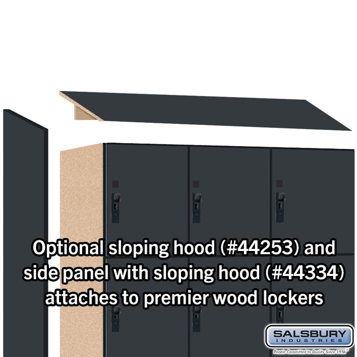 Salsbury 15" Wide Premier Wood Locker - Four Tier - 3 Wide - 6 Feet High - 18" Deep - Carbon Mesh - Hasps - Sweatfully