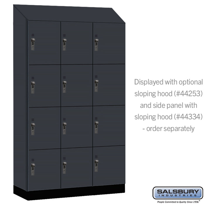 Salsbury 15" Wide Premier Wood Locker - Four Tier - 3 Wide - 6 Feet High - 18" Deep - Carbon Mesh - Hasps - Sweatfully