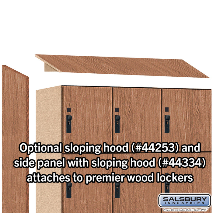 Salsbury 15" Wide Premier Wood Locker - Four Tier - 3 Wide - 6 Feet High - 18" Deep - Red Oak - Hasps - Sweatfully