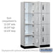 Salsbury 15" Wide Premier Wood Locker - Four Tier - 3 Wide - 6 Feet High - 18" Deep - Silver Teak - Electronic Locks - Sweatfully