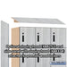 Salsbury 15" Wide Premier Wood Locker - Four Tier - 3 Wide - 6 Feet High - 18" Deep - Silver Teak - Electronic Locks - Sweatfully