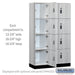Salsbury 15" Wide Premier Wood Locker - Four Tier - 3 Wide - 6 Feet High - 18" Deep - Silver Teak - Resettable Combination Locks - Sweatfully