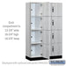 Salsbury 15" Wide Premier Wood Locker - Four Tier - 3 Wide - 6 Feet High - 18" Deep - Silver Teak - Hasps - Sweatfully