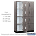 Salsbury 15" Wide Premier Wood Locker - Four Tier - 3 Wide - 6 Feet High - 18" Deep - Skyline Walnut - Electronic Locks - Sweatfully