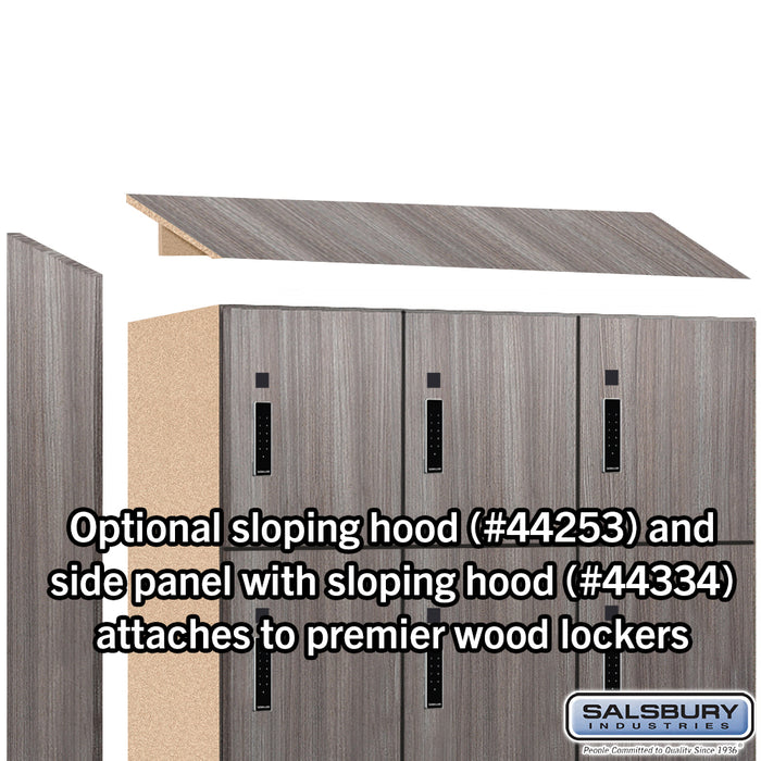 Salsbury 15" Wide Premier Wood Locker - Four Tier - 3 Wide - 6 Feet High - 18" Deep - Skyline Walnut - Electronic Locks - Sweatfully
