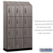 Salsbury 15" Wide Premier Wood Locker - Four Tier - 3 Wide - 6 Feet High - 18" Deep - Skyline Walnut - Electronic Locks - Sweatfully