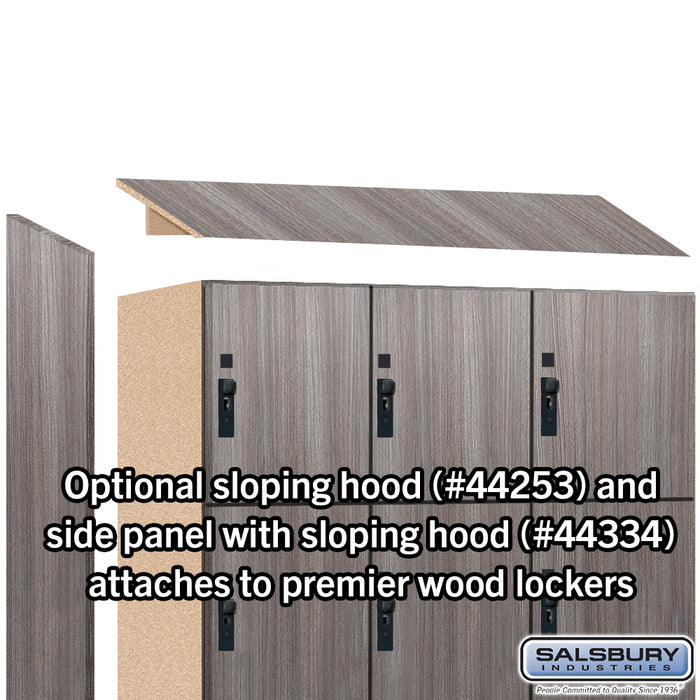 Salsbury 15" Wide Premier Wood Locker - Four Tier - 3 Wide - 6 Feet High - 18" Deep - Skyline Walnut - Hasps - Sweatfully