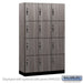 Salsbury 15" Wide Premier Wood Locker - Four Tier - 3 Wide - 6 Feet High - 18" Deep - Skyline Walnut - Hasps - Sweatfully