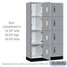Salsbury 15" Wide Premier Wood Locker - Four Tier - 3 Wide - 6 Feet High - 18" Deep - Winter Fog - Electronic Locks - Sweatfully