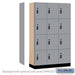 Salsbury 15" Wide Premier Wood Locker - Four Tier - 3 Wide - 6 Feet High - 18" Deep - Winter Fog - Resettable Combination Locks - Sweatfully