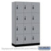 Salsbury 15" Wide Premier Wood Locker - Four Tier - 3 Wide - 6 Feet High - 18" Deep - Winter Fog - Resettable Combination Locks - Sweatfully