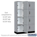 Salsbury 15" Wide Premier Wood Locker - Four Tier - 3 Wide - 6 Feet High - 18" Deep - Winter Fog - Hasps - Sweatfully