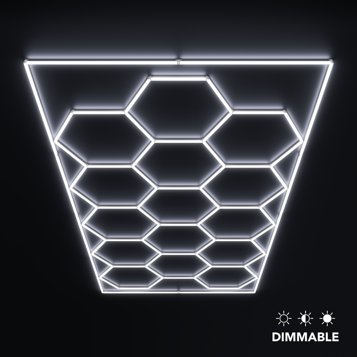 HexGlow Lighting Dimmable 15 Hex Kit With Border (16' x 8') - Sweatfully