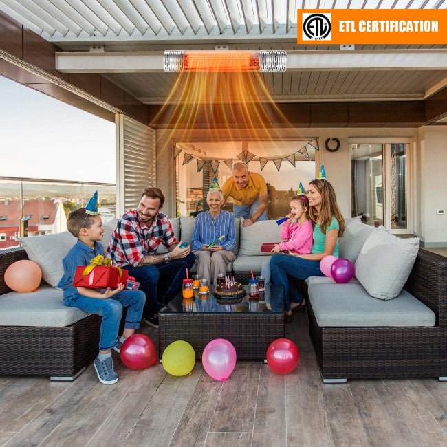 1500W Electric Indoor/Outdoor Waterproof Infrared Patio Heater W/ 2 Power Settings (91826957) - Sweatfully