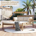 Outdoor Daybed, Patio Daybed with Four Pillows, Wooden Outdoor Bed with Curved Armrests for Poolside, Backyard, Garden - Sweatfully