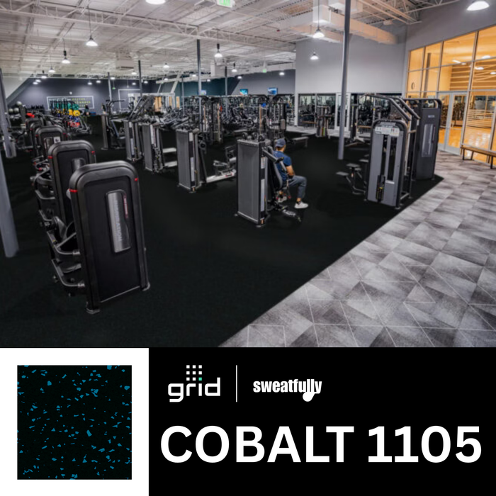 Grid Regrind Rubber Modx Tiles CORE Series Rubber Flooring with Flecks (1 sq. ft.) - Sweatfully