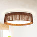 17" Traditional Brown Rattan Flush Mount Lighting with LED - Sweatfully