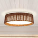 17" Traditional Brown Rattan Flush Mount Lighting with LED - Sweatfully