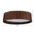 17" Traditional Brown Rattan Flush Mount Lighting with LED - Sweatfully