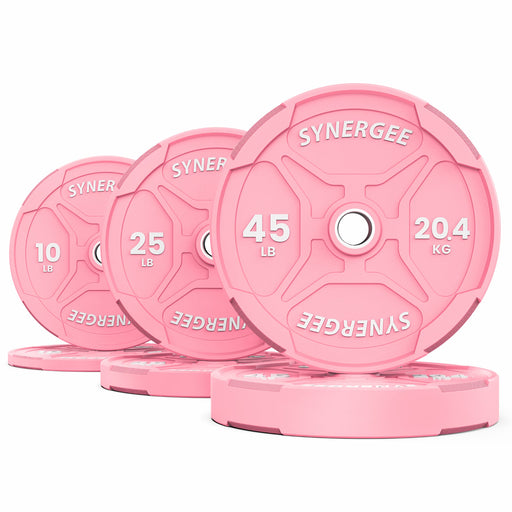 Synergee Pink EZ Grip Bumper Plates - Sweatfully