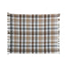 Brushed Cotton Flannel Throw w/ Fringe, Plaid - Sweatfully