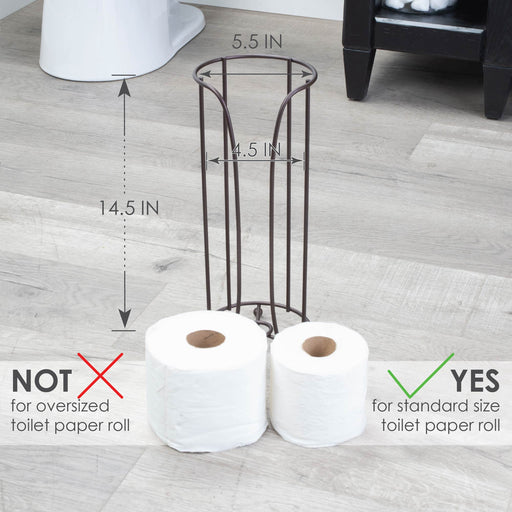 Freestanding Toilet Paper Holder for Standard Rolls (Oil-Rubbed Bronze Finish) - Sweatfully
