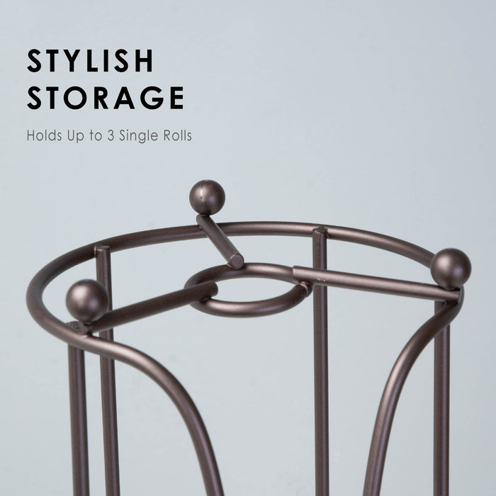 Freestanding Toilet Paper Holder for Standard Rolls (Oil-Rubbed Bronze Finish) - Sweatfully