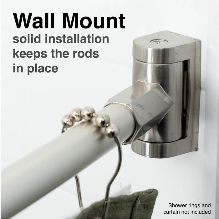 36 in. to 61 in. Curved Shower Rod (Brushed Nickel Finish) - Sweatfully