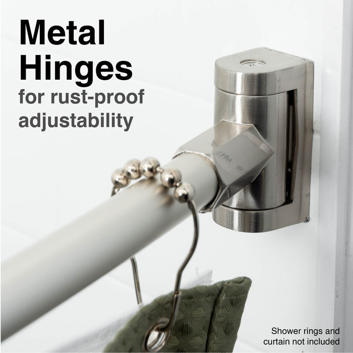 36 in. to 61 in. Curved Shower Rod (Brushed Nickel Finish) - Sweatfully