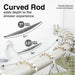 36 in. to 61 in. Curved Shower Rod (Brushed Nickel Finish) - Sweatfully