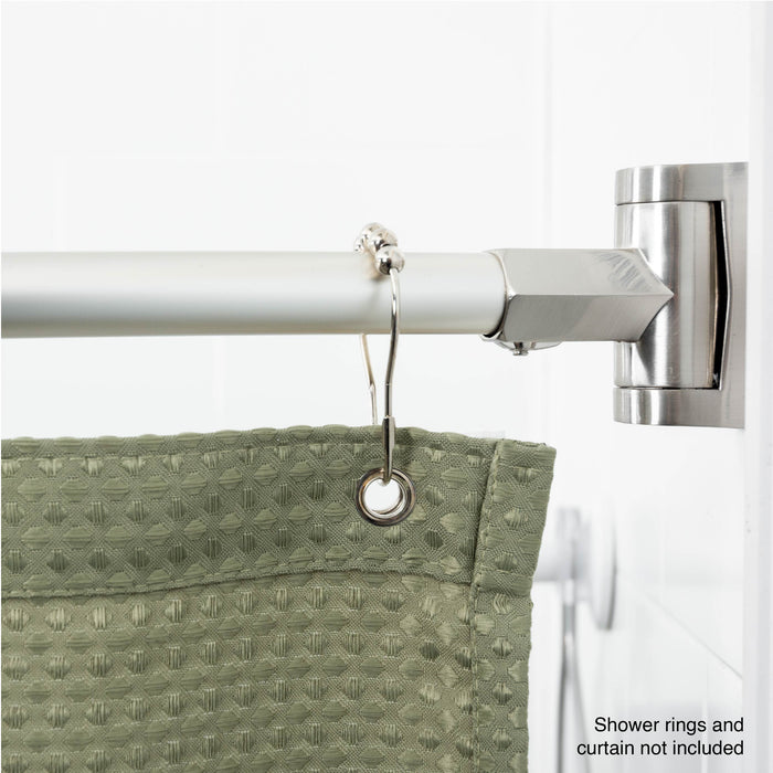 36 in. to 61 in. Curved Shower Rod (Brushed Nickel Finish) - Sweatfully
