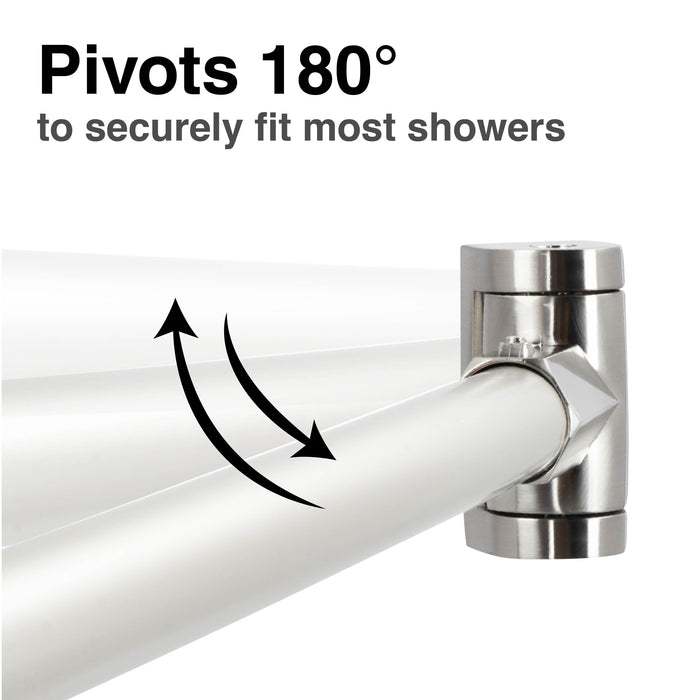 36 in. to 61 in. Curved Shower Rod (Brushed Nickel Finish) - Sweatfully