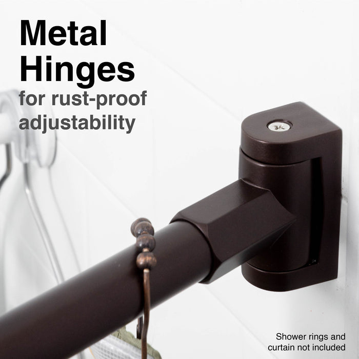 36 in. to 61 in. Curved Shower Rod (Oil-Rubbed Bronze Finish) - Sweatfully