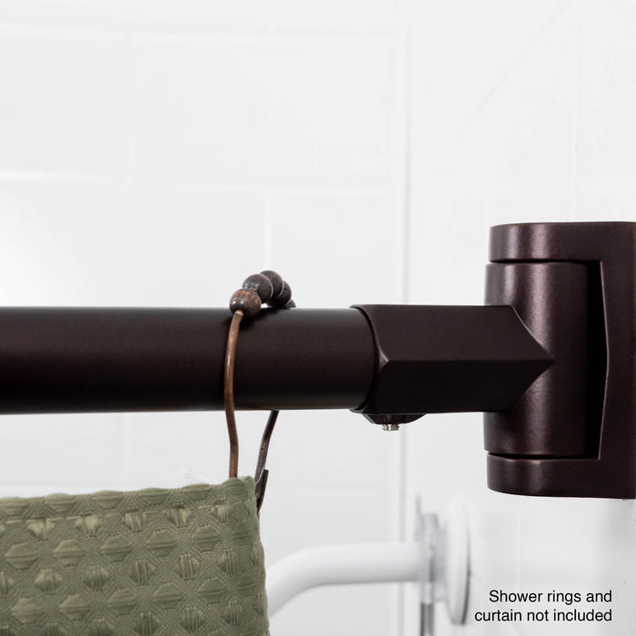 36 in. to 61 in. Curved Shower Rod (Oil-Rubbed Bronze Finish) - Sweatfully