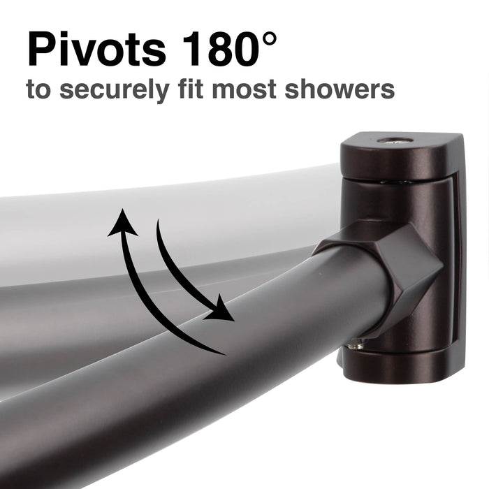 36 in. to 61 in. Curved Shower Rod (Oil-Rubbed Bronze Finish) - Sweatfully