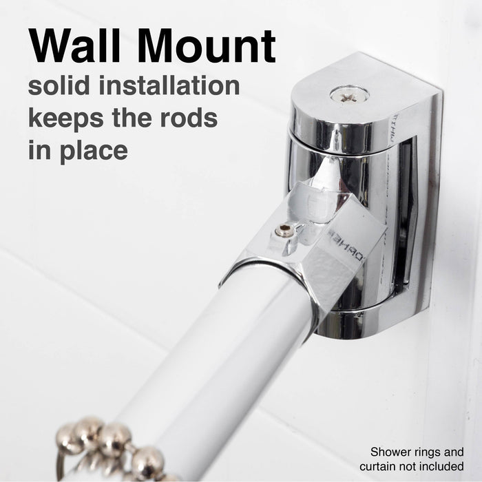 36 in. to 61 in. Curved Shower Rod (Chrome Finish) - Sweatfully