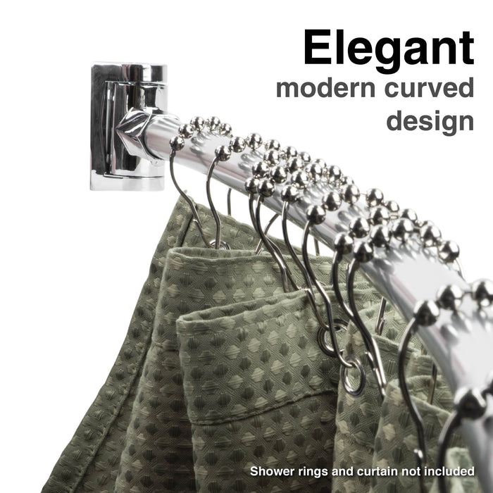 36 in. to 61 in. Curved Shower Rod (Chrome Finish) - Sweatfully