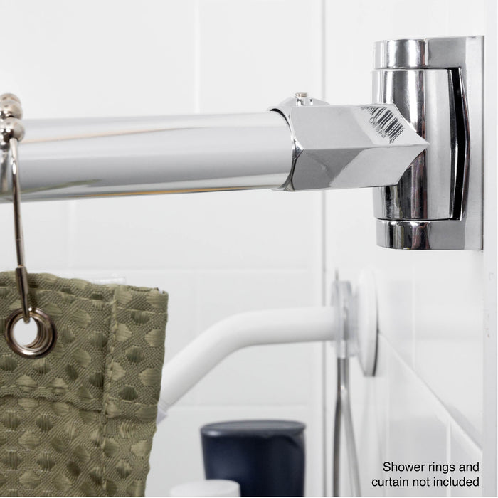 36 in. to 61 in. Curved Shower Rod (Chrome Finish) - Sweatfully