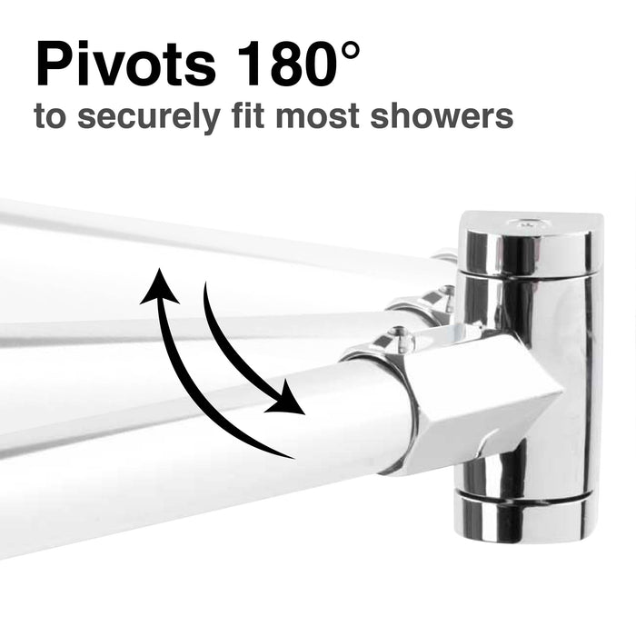 36 in. to 61 in. Curved Shower Rod (Chrome Finish) - Sweatfully
