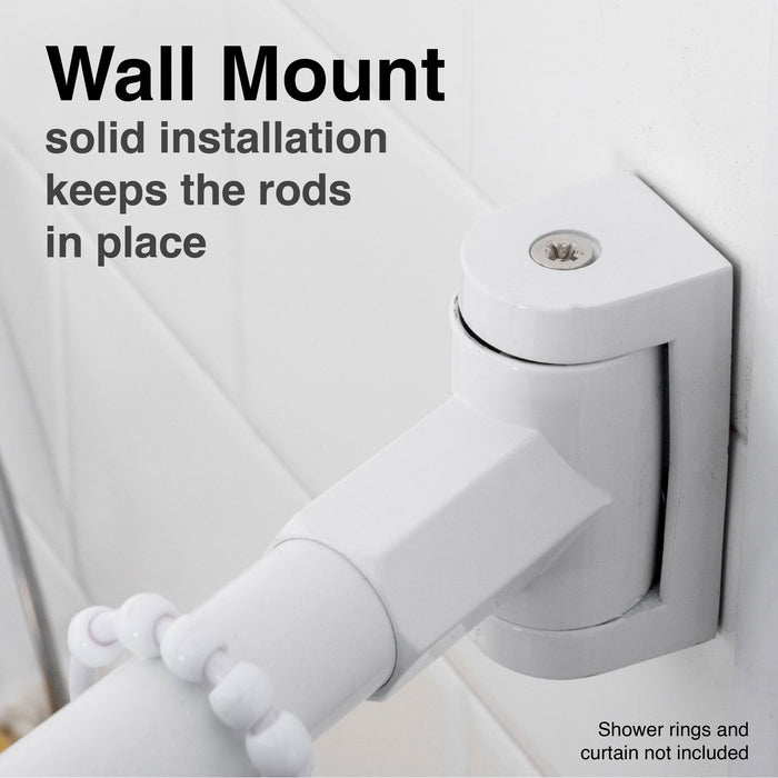 36 in. to 61 in. Curved Shower Rod (White Finish) - Sweatfully
