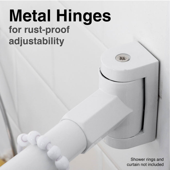 36 in. to 61 in. Curved Shower Rod (White Finish) - Sweatfully